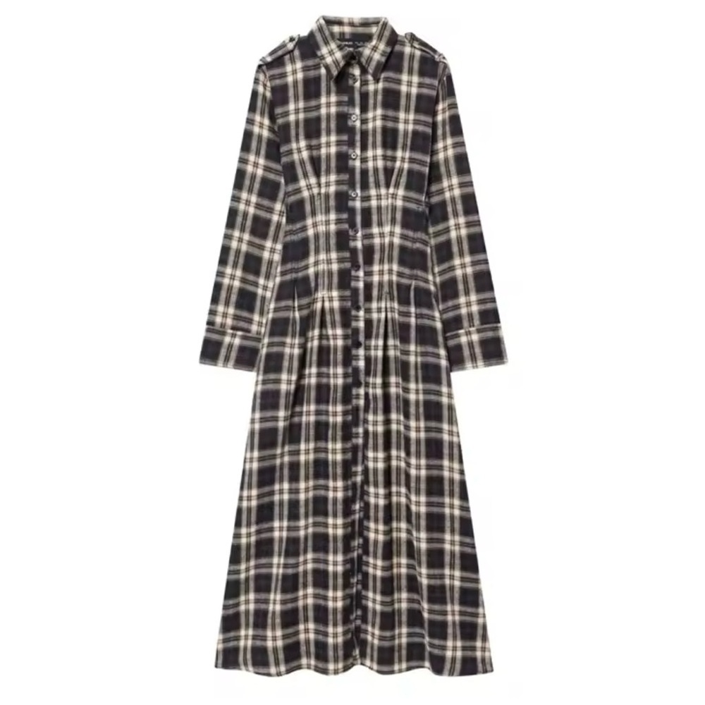 Plaid Long Sleeve Dress